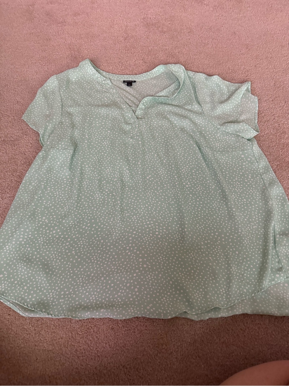 torrid Mint Green Polka Dot Short Sleeve Blouse